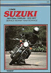 Clymer Workshop Manual Suzuki Triples GT380 GT550  GT750 1972-1977 Repair 